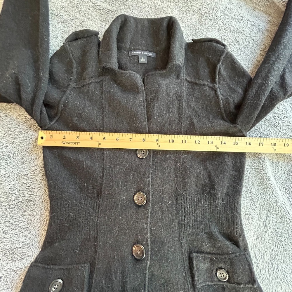 Banana Republic Womens Jacket Small Gray Alpaca Wool Blend Preppy Coat Y2K 17099 - Picture 4 of 9